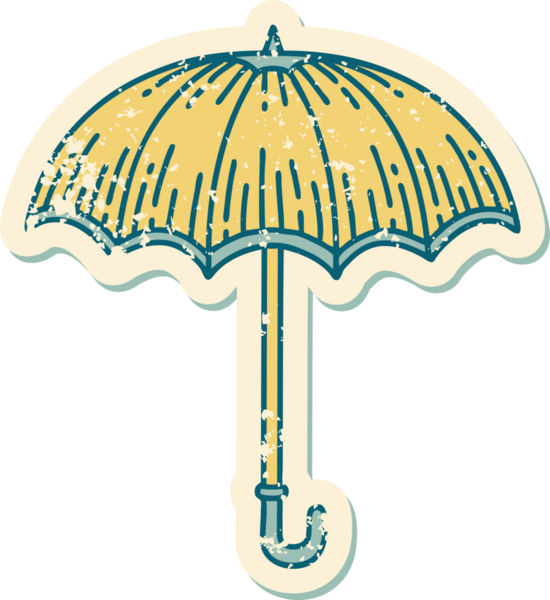 Bir insan tarafından çizilmiş sembolik dövmeli bir şemsiye.