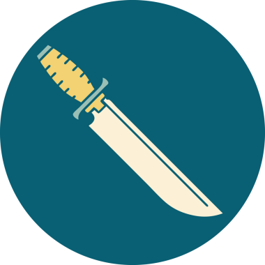 Bir insan tarafından çizilmiş bir bıçağın ikonik dövme şekli