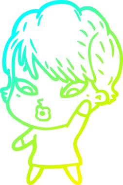 Bir insan tarafından çizilmiş bir karikatür kadın çizimi.