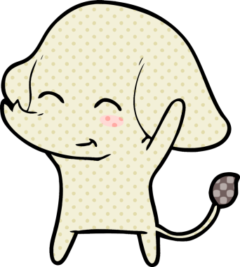 Bir insan tarafından çizilmiş şirin bir fil.