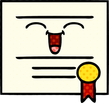 Bir insan tarafından çizilmiş mezuniyet diplomasının çizgi romanı.