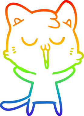 gökkuşağı gradyan çizgi çizimi bir insan tarafından çizilmiş bir çizgi film kedisi