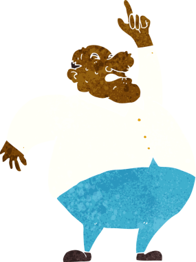 Bir insan tarafından çizilmiş şişman bir patron.