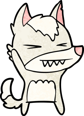 Bir insan tarafından çizilmiş kızgın kurt çizgi filmi.