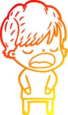 Bir insan tarafından çizilmiş bir karikatür kadın çizimi.