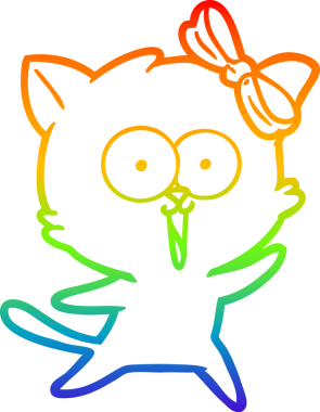 gökkuşağı gradyanı çizimi bir insan tarafından çizilmiş çizgi film kedisi