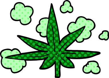 bir insan tarafından çizilmiş marihuana yaprağı karalaması