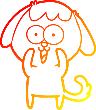 Bir insan tarafından çizilmiş sevimli bir köpeğin sıcak çizgi çizgisi.