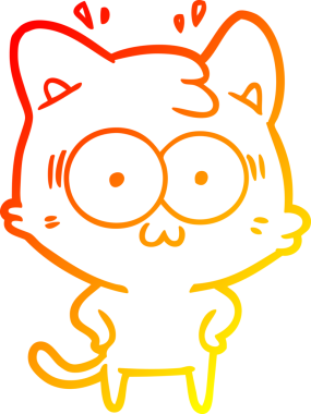 İnsan tarafından çizilmiş bir çizgi filmin sıcak eğimli çizimi.