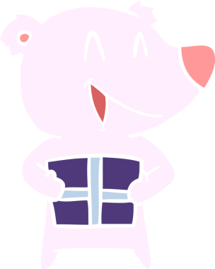 bir insan tarafından çizilmiş hediye ile cartppm ayısı