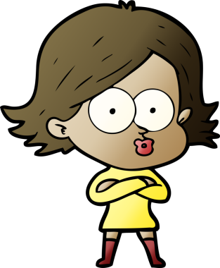 Çizgi film kızı somurtuyor bir insan tarafından