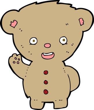 Bir insan tarafından çizilmiş oyuncak ayı.