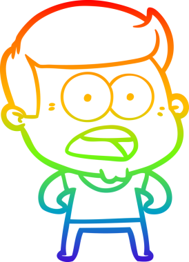 gökkuşağı gradyanı çizimi bir insan tarafından çizilmiş şok bir adam