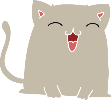 Bir insan tarafından çizilmiş garip çizgi film kedisi.