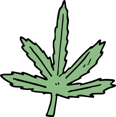 bir insan tarafından çizilmiş marihuana yaprağı karalaması