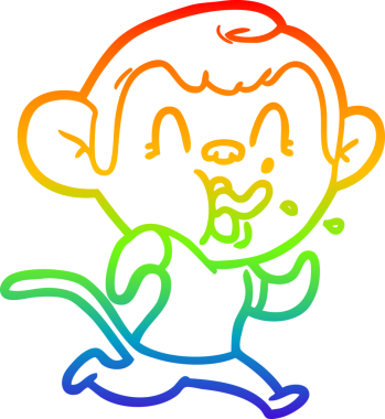 gökkuşağı gradyan çizimi çılgın bir çizgi maymun insan tarafından çizilmiş