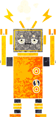 Bir insan tarafından çizilmiş arızalı bir robotun retro çizim tarzı karikatürü