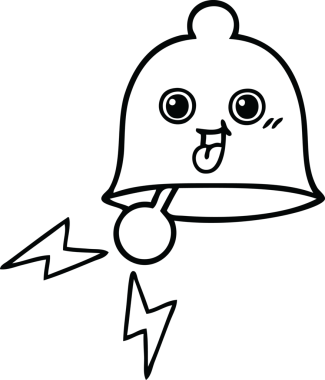 Bir insan tarafından çizilmiş zil karikatürü