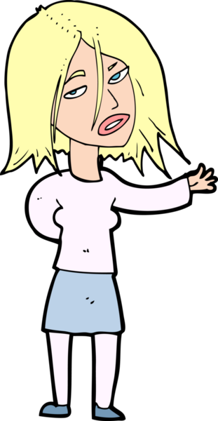 Bir insan tarafından çizilmiş mutsuz kadın çizgi filmi.