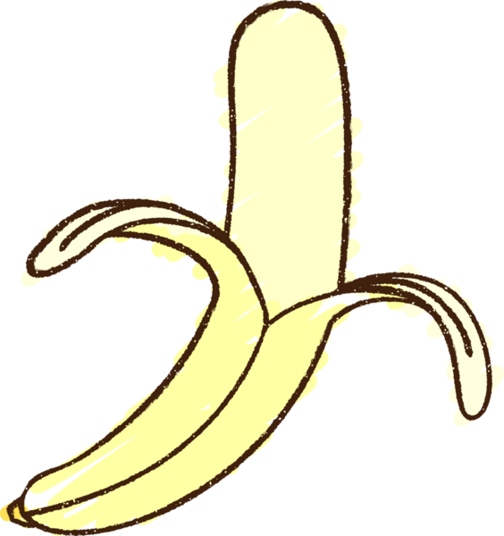 Bir insan tarafından çizilmiş muz tebeşiri.