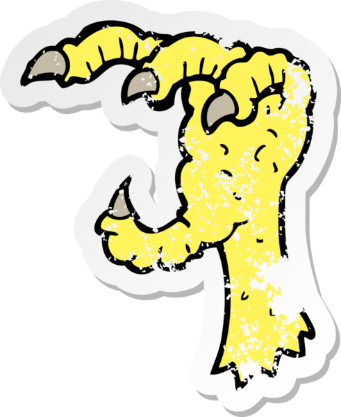 Bir insan tarafından çizilmiş kartal pençesinin gerilemiş çıkartması.