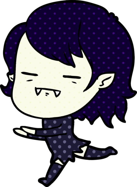 Bir insan tarafından çizilmiş ölümsüz vampir kız çizgi filmi.