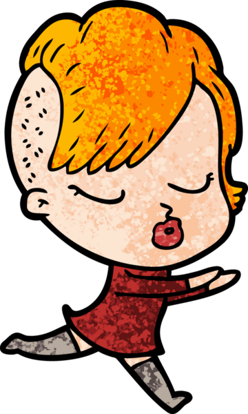 Bir insan tarafından çizilmiş güzel hippi kız.