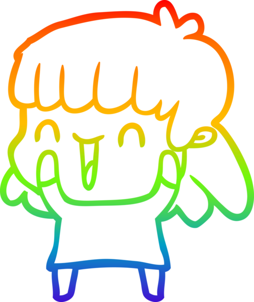 gökkuşağı gradyan çizimi bir insan tarafından çizilmiş bir karikatür kadın