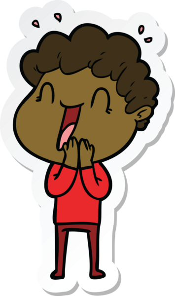 Bir insan tarafından çizilmiş mutlu bir adamın çıkartması.