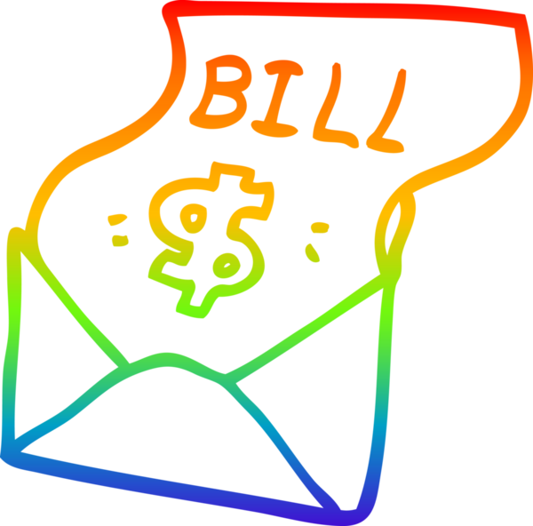 gökkuşağı gradyan çizgisi bir insan tarafından çizilmiş bir çizgi film borç faturası