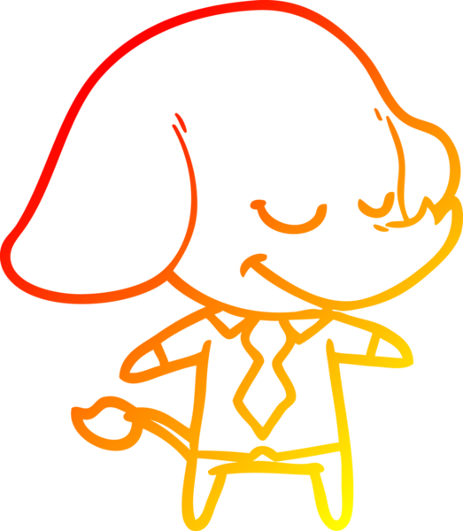 Bir insan tarafından çizilmiş gülümseyen fil yöneticisinin sıcak çizgi çizimi