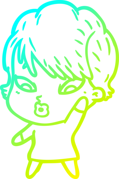 Bir insan tarafından çizilmiş bir karikatür kadın çizimi.