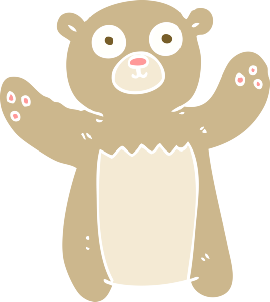 Bir insan tarafından çizilmiş oyuncak ayının düz renk çizimi