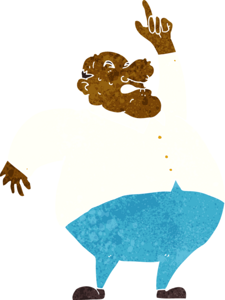 Bir insan tarafından çizilmiş şişman bir patron.