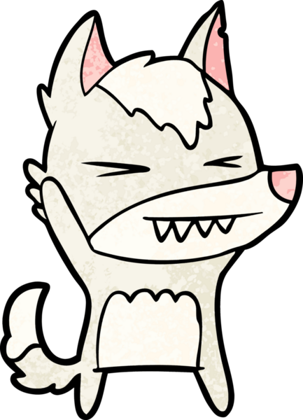 Bir insan tarafından çizilmiş kızgın kurt çizgi filmi.