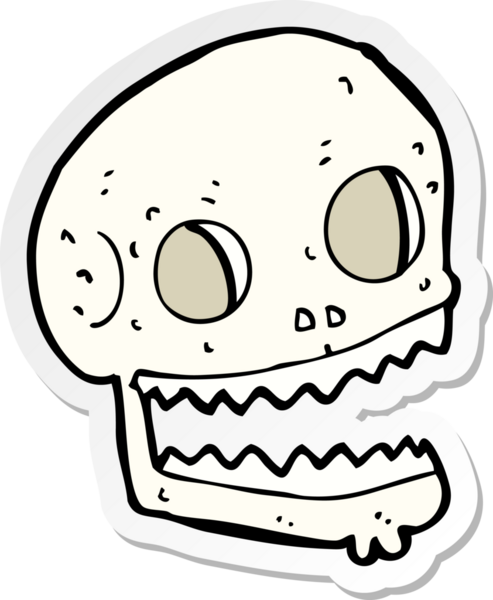 Bir insan tarafından çizilmiş ürkütücü bir karikatür çıkartması.