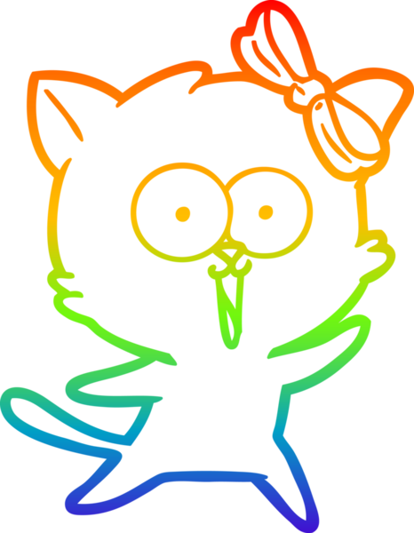 gökkuşağı gradyanı çizimi bir insan tarafından çizilmiş çizgi film kedisi