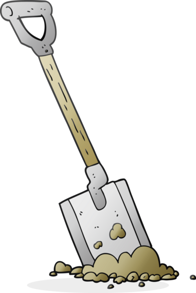 Bir insan tarafından çizilmiş karikatür küreği.