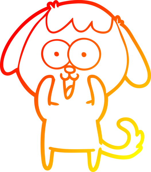 Bir insan tarafından çizilmiş sevimli bir köpeğin sıcak çizgi çizgisi.