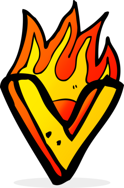 Bir insan tarafından çizilmiş yanan bir karikatür.