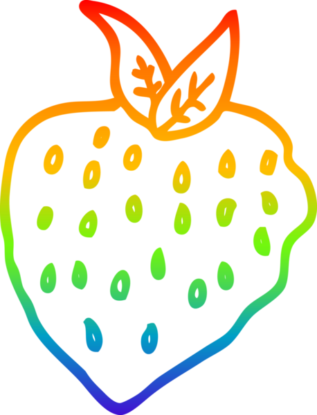 Bir insan tarafından çizilmiş bir çilek karikatürü gradyan çizimi