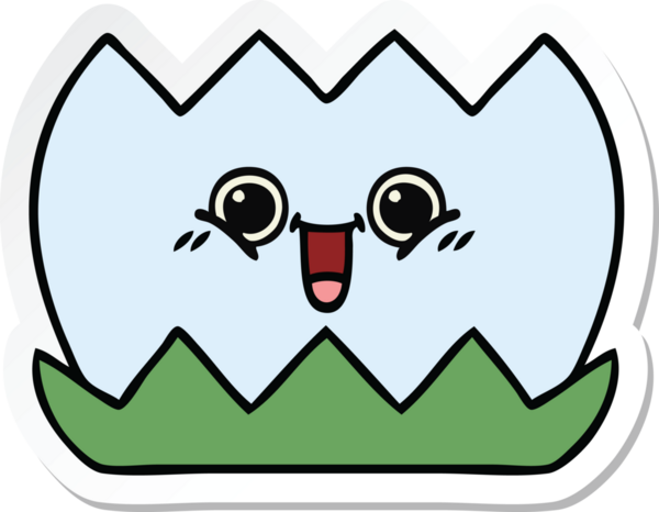 Bir insan tarafından çizilmiş şirin bir nilüfer çiçeğinin çıkartması.