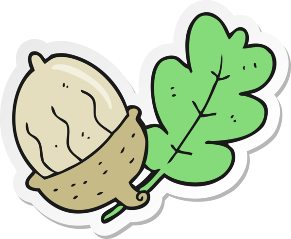 Bir insan tarafından çizilmiş bir palamut çıkartması.