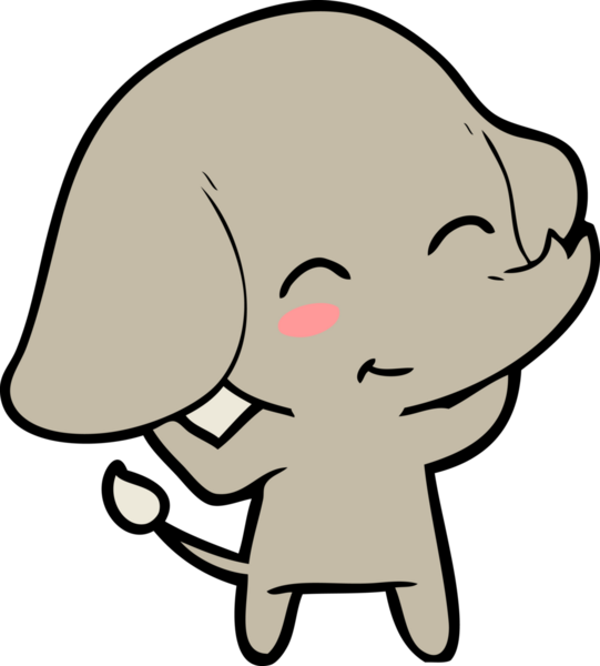 Bir insan tarafından çizilmiş şirin bir fil.