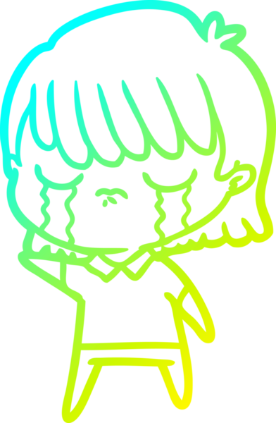 Bir insan tarafından çizilmiş ağlayan bir karikatür çizimi.