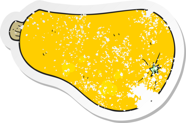 Bir insan tarafından çizilmiş tereyağlı balkabağı çizgi filminin gerilimli yapıştırması.