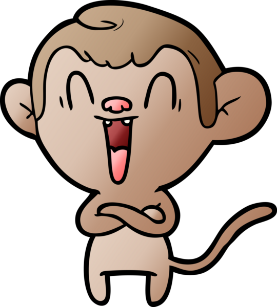 Bir insan tarafından çizilmiş gülen maymun çizgi filmi