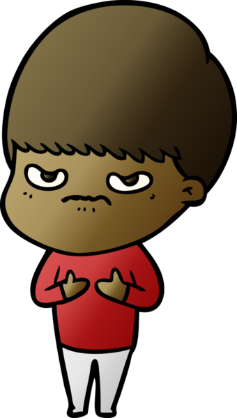 Bir insan tarafından çizilmiş çizgi film çocuğu.