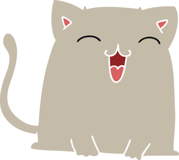 Bir insan tarafından çizilmiş garip çizgi film kedisi.