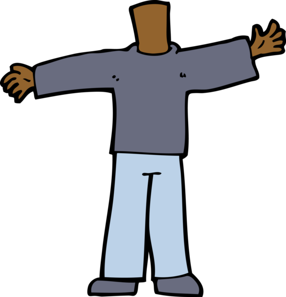 Açık kollu karikatür gövdesi (bir insan tarafından çizilen ve eşleştirilen karikatürler)